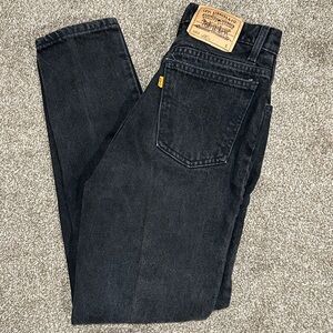 Vintage Levi's Orange Tab Black Slim Fit Tapered Leg Jeans Size 9 Short